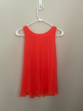 Banana Republic Orange Red Sleeveless Blouse Keyhole Back Size S